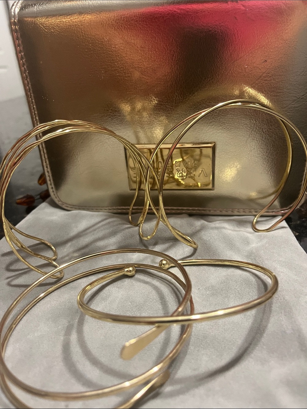 Gold Metallic Women’s Crossbody Bag